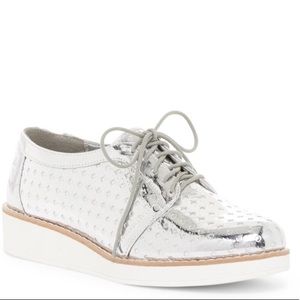 Silver wedge sneaker